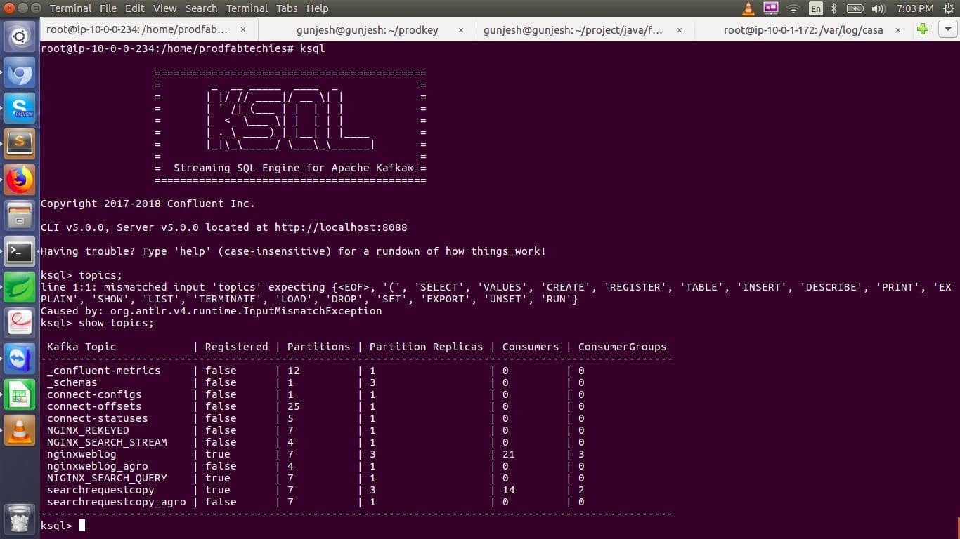 Commands in KSQL