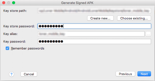 Generate signed APK